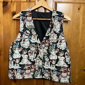 Vintage Needlepoint Snowman Vest